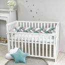 Protectie laterala patut bebe menta-roz pudra (3)